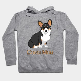 Cute Black Tricolor Pembroke Corgi Dog Mom Hoodie